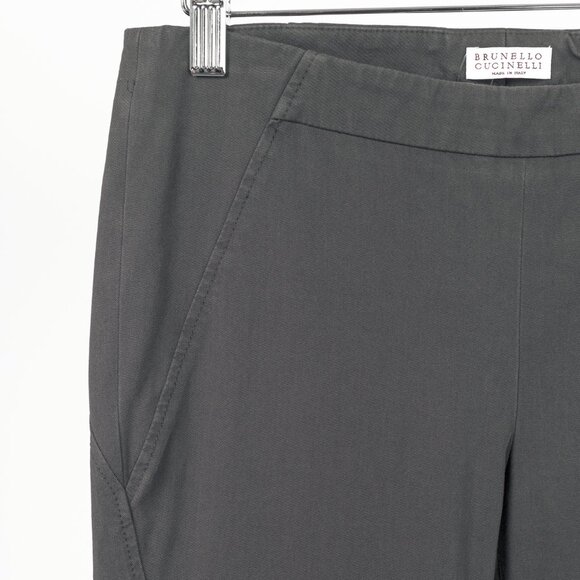 Brunello Cucinelli AW/14 Grey Cotton-Twill Leggings - Picture 4 of 11